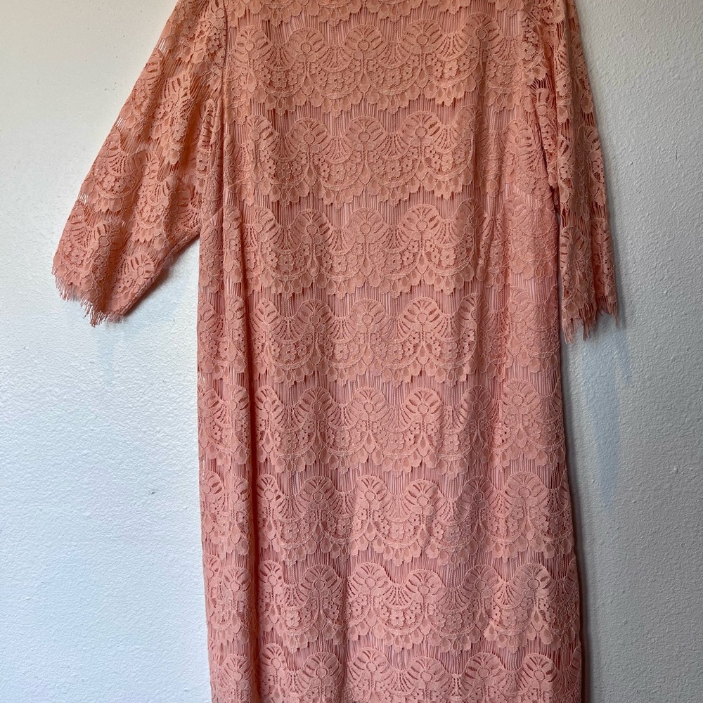 Elegant Peach Lace Dress